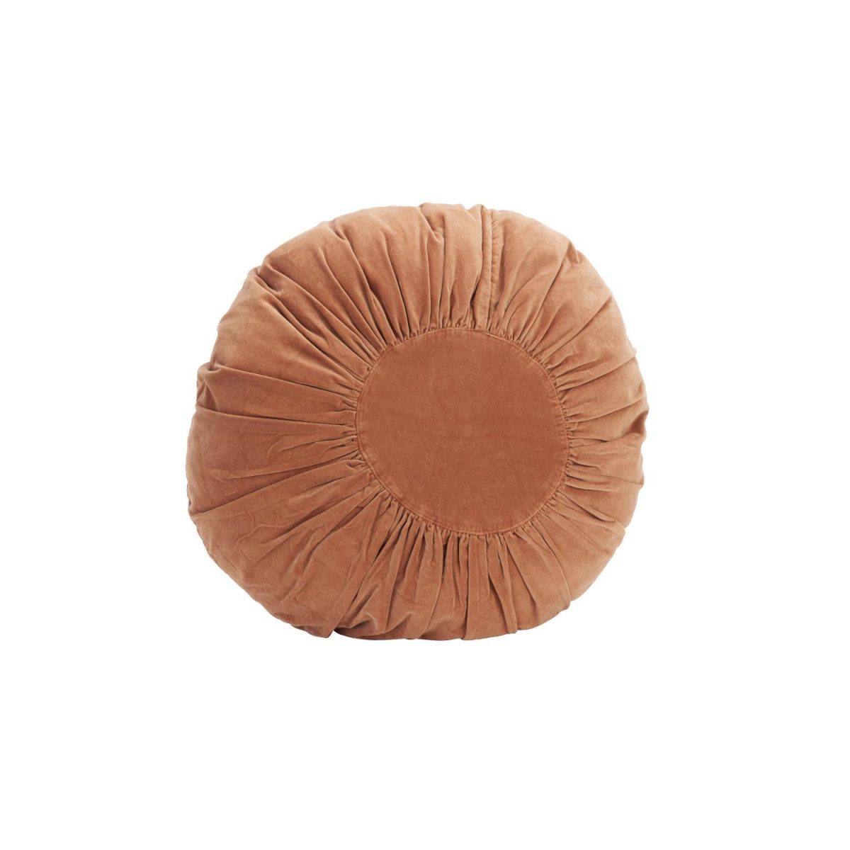Round velvet cushion dusty peach