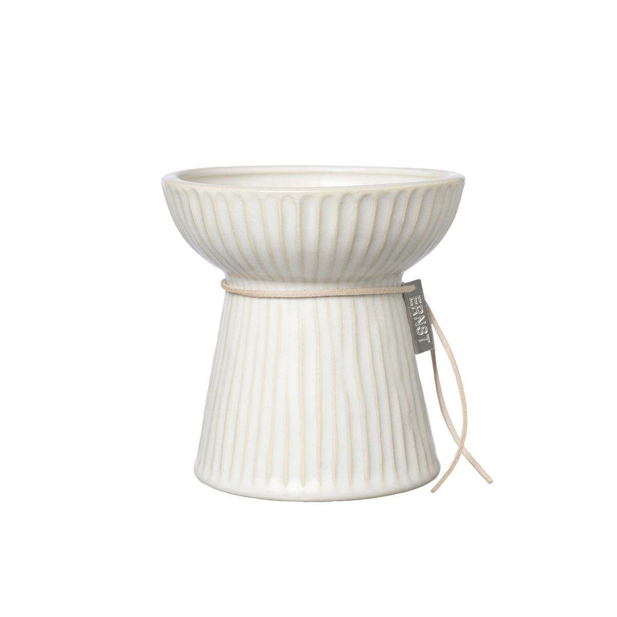 Vase d11 h11 ribbed naturalwhite