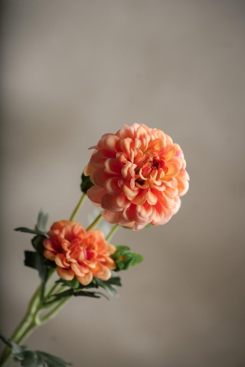 Kunstig korallfarget Chrysanthemum 52 cm