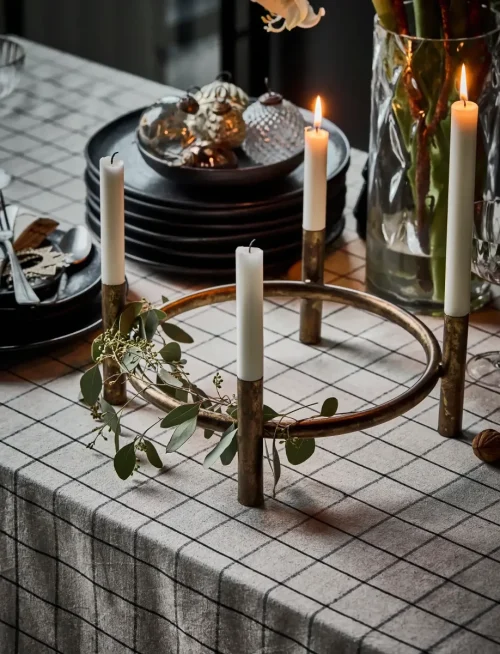 Candle Holder Advent Antique Brass Finish