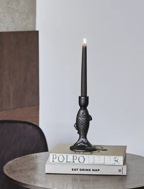 Candle Holder Metallic Black