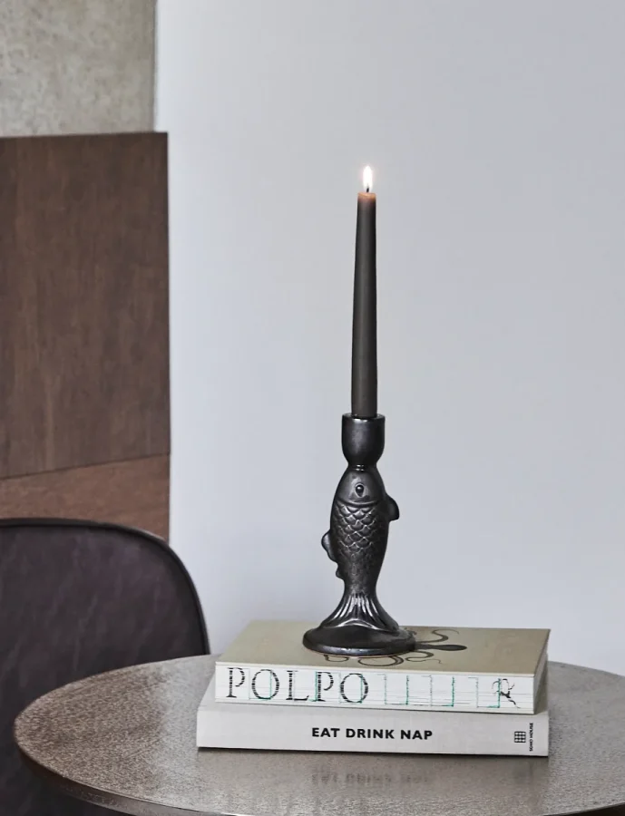 Candle Holder Metallic Black