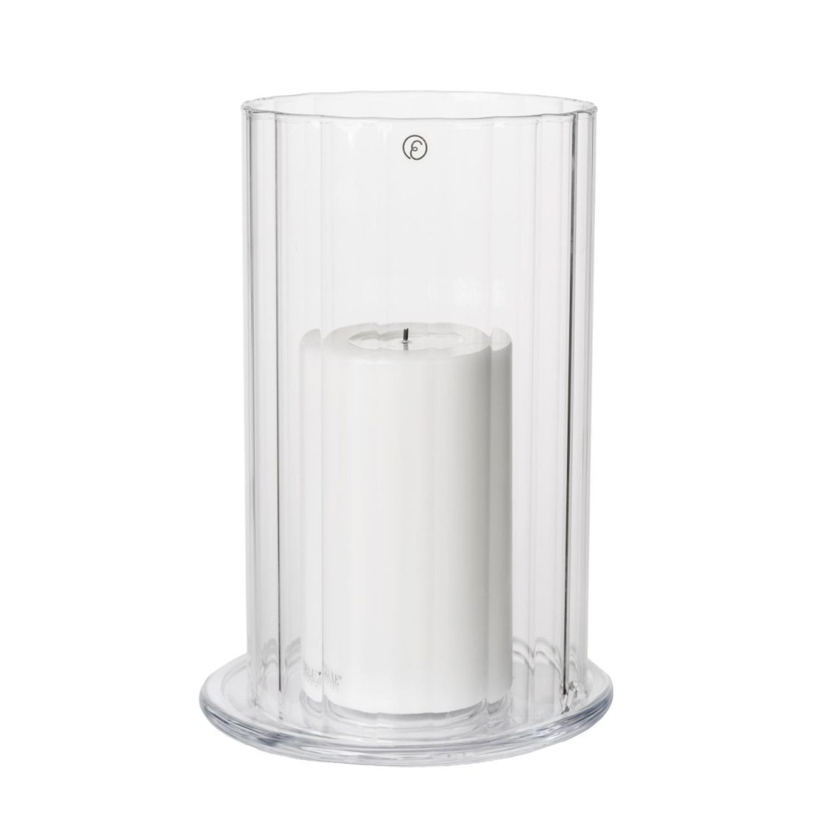 Candleholder for pillar candle d15 h23 glass