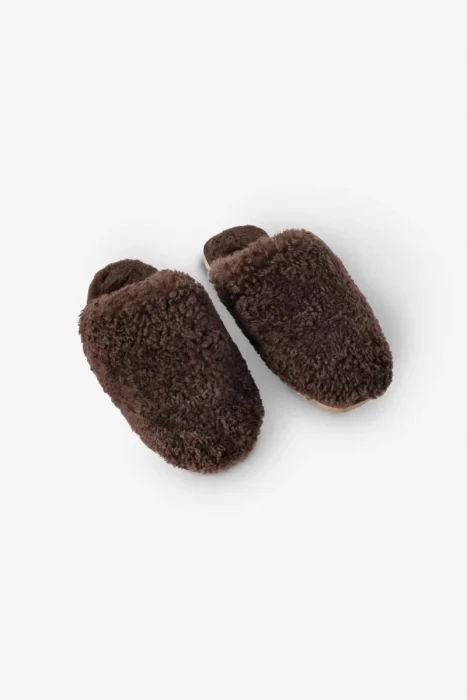 Cozy Curl Slippers Dark Taupe