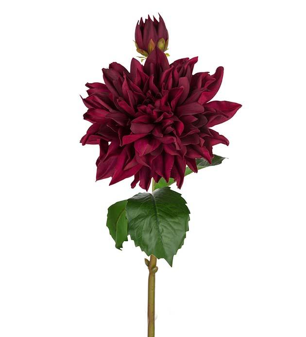 Kunstig burgunderfarget dahlia 70 cm