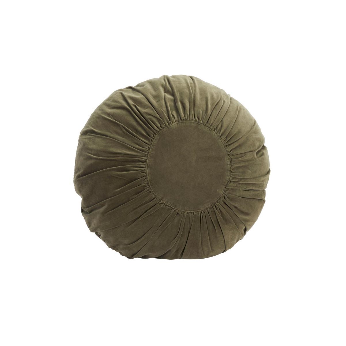Round velvet cushion green
